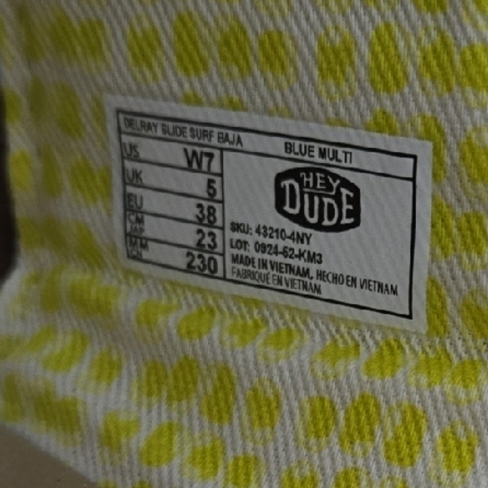 Hey Dude Blue Multi Patterned Textile - Picture 7 of 8